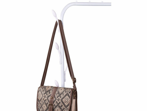 Portant à vêtements simple avec 8 crochets coloris blanc