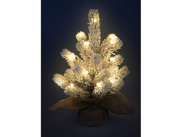 Sapin de Noël artificiel enneigé à LED - 26 cm