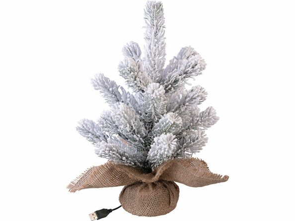 Sapin de Noël artificiel enneigé à LED - 26 cm
