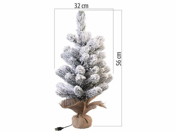 Sapin de Noël artificiel USB enneigé à LED - 56 cm