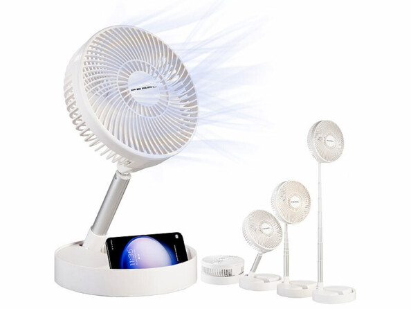 Ventilateur télescopique rechargeable avec fonction chargeur