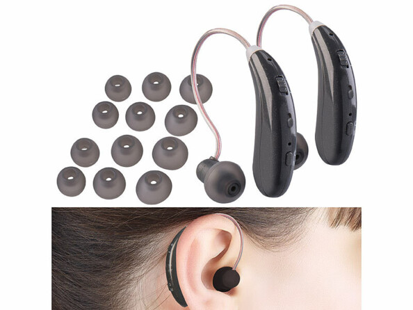 Pack de 2 amplificateurs de son rechargeables HV-500 contour d'oreille de la marque Newgen Medicals