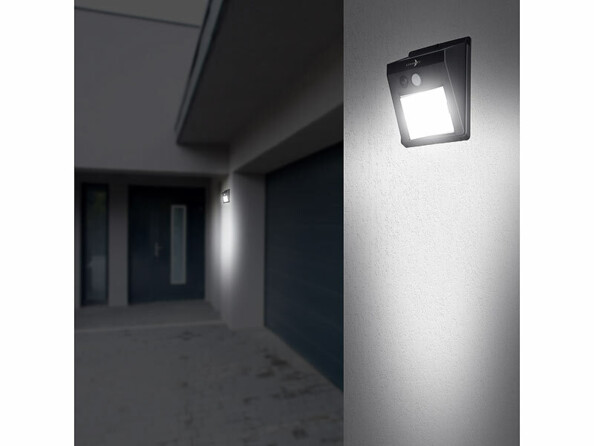 2 appliques murales solaires LED 100 lm WL-100.solar avec détecteur de mouvement