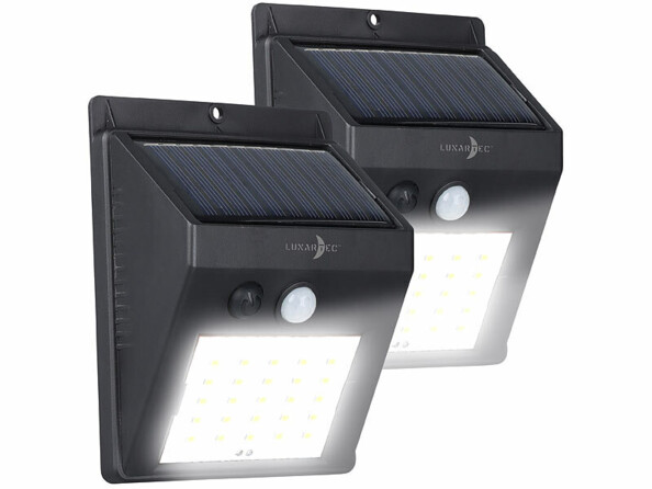 2 appliques murales solaires LED 100 lm WL-100.solar avec détecteur de mouvement