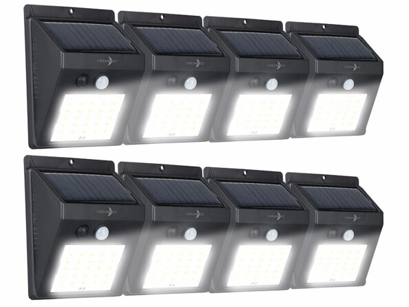 8 appliques murales solaires LED 100 lm WL-100.solar avec détecteur de mouvement