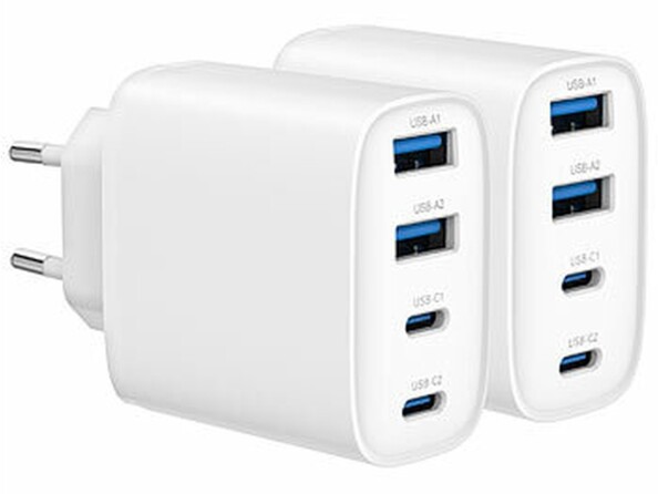Pack de 2 chargeurs secteur GaN USB 4 ports USB-C Power Delivery 40 W / Quick Charge de la marque revolt