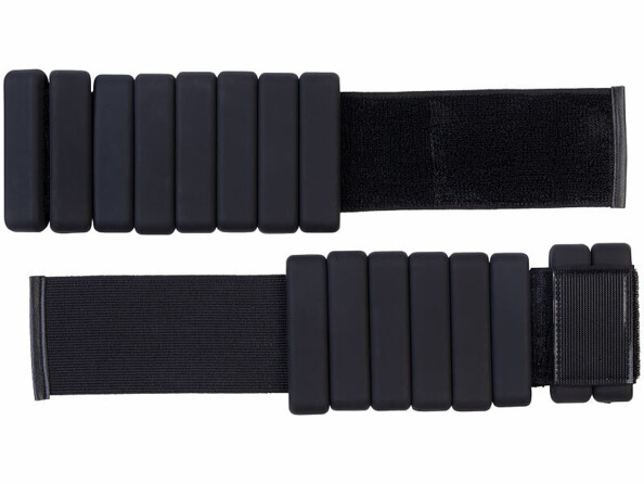 2 manchettes poids pour poignets et chevilles 0,9 kg - coloris noir
