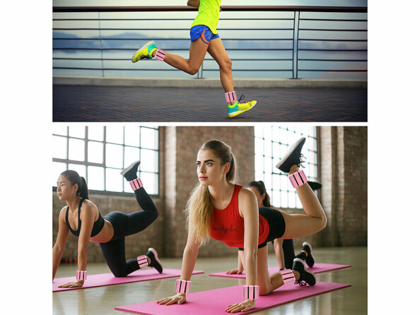 2 poids pour poignets et chevilles 0,9 kg - coloris rose