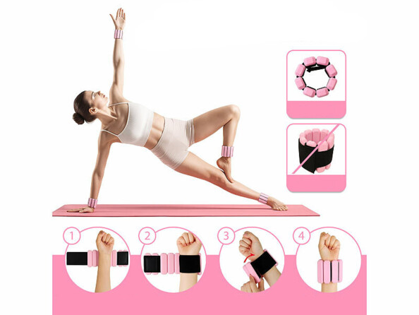 2 poids pour poignets et chevilles 0,9 kg - coloris rose