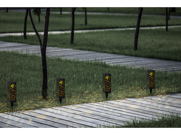 12 lanternes décoratives solaires à LED blanc chaud