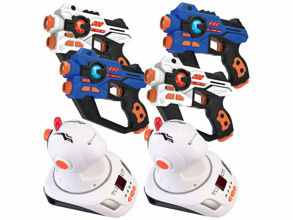 4 pistolets laser avec projecteur de la marque Playtastic