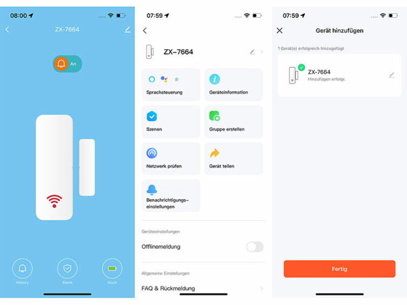 Détecteur d'ouverture de porte/fenêtre connecté coloris noir de la marque Luminea Home Control