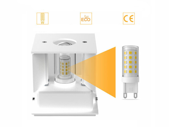 Applique murale d'extérieur 385 lm ampoule LED G9