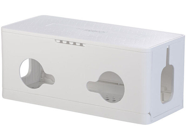 Boîte de rangement pliable pour multiprise coloris blanc vue arrière