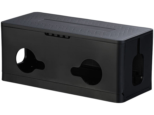 Boîte de rangement pliable pour multiprise coloris noir vue arrière