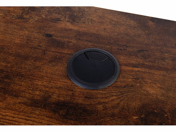 Bureau assis/debout électrique avec roulettes aspect bois