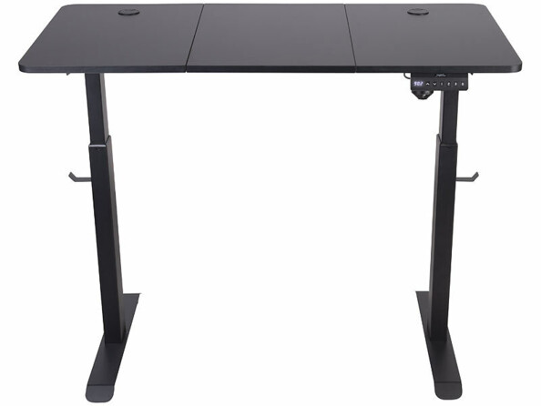 Bureau assis/debout électrique avec roulettes - coloris noir