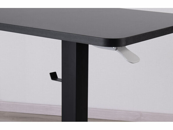 Bureau assis/debout manuel avec roulettes coloris noir