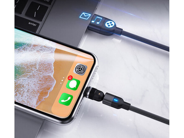 Câble USB vue sur le connecteur magnétique