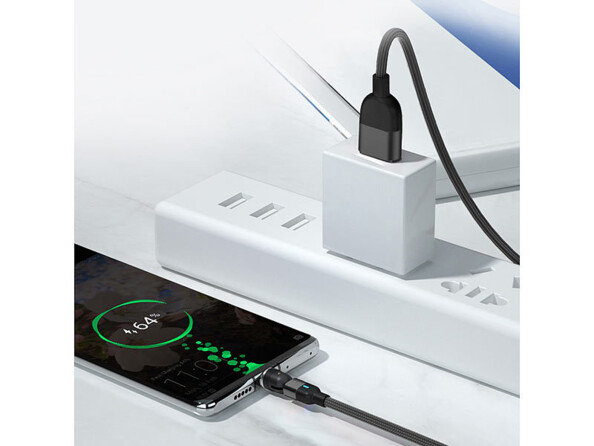 Câble USB avec connecteur magnétique Lightning et tête orientable
