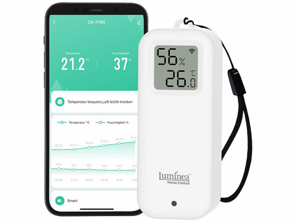 Capteur de température et d'humidité de l'air connecté avec écran