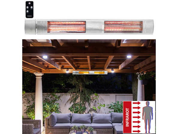 Chauffage radiant d'extérieur 3000 W à infrarouge, IRW-3100, Argenté