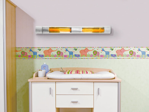 Chauffage radiant d'extérieur 3000 W à infrarouge, IRW-3100, Argenté