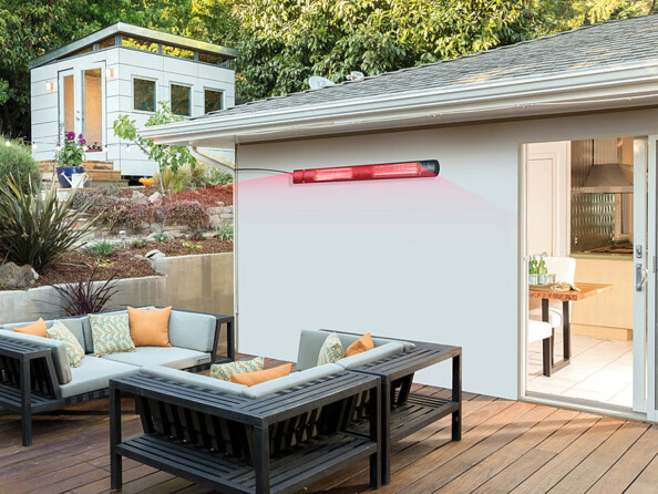 Chauffage radiant d'extérieur 3000 W, chauffe jusqu'à 30 m²