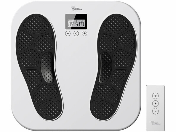 Électrostimulateur EMS et TENS EM-285 vu de dessus avec télécommande