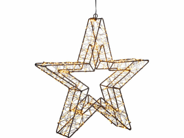 Étoile lumineuse 1440 LED scintillantes blanc chaud