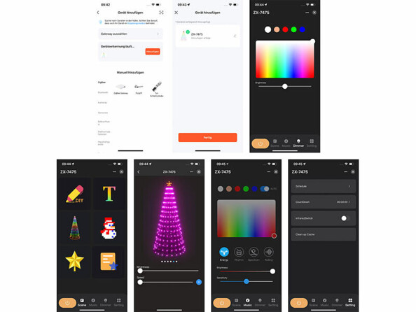 Guirlande LED cascade RVB IC connectée 1,8m pour sapin de Noël