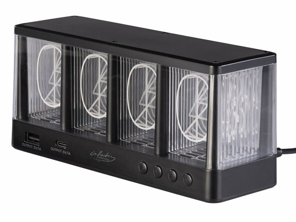 Horloge LED à tube RVB avec ports de charge USB