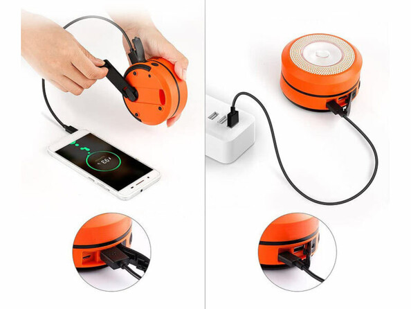 Lampe de camping télescopique avec dynamo