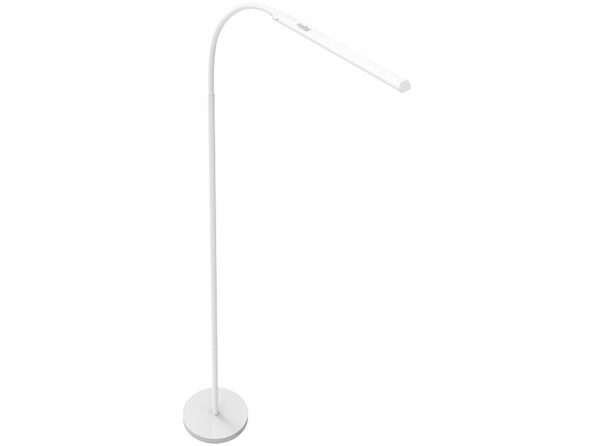 Lampe sur pied LED CCT connectée avec luminosité variable coloris blanc vue de dessus