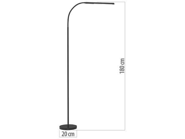 Lampe sur pied LED CCT connectée avec luminosité variable coloris noir avec dimensions