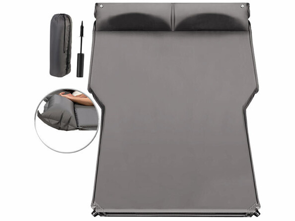 Lit autogonflant pour banquette arrière et coffre avec pompe et sac de transport
