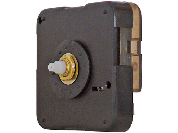 Mouvement d'horloge vu de biais avec mécanisme d'entrainement situé au centre