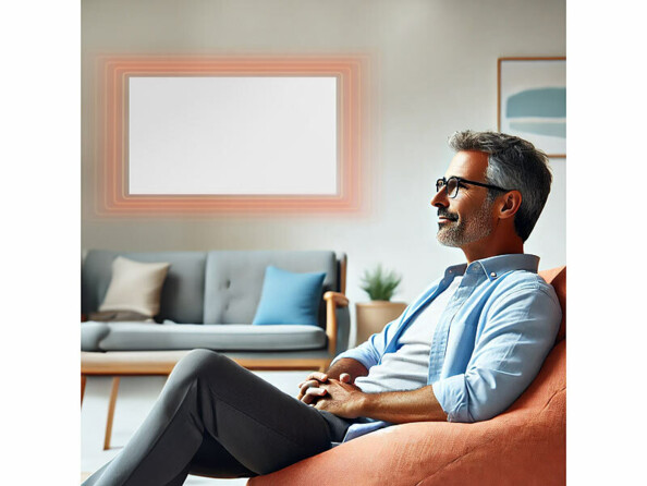 chauffage électrique à infrarouge 900 W et convecteur connecté 100 x 60 cm