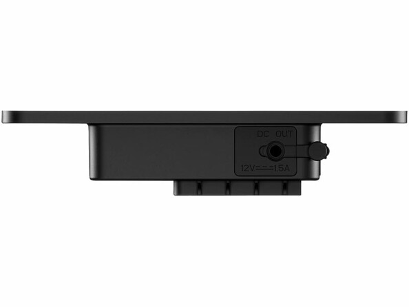 Panneau solaire PB-80.solar avec batterie 10400 mAh vu de coté avec fiche DC