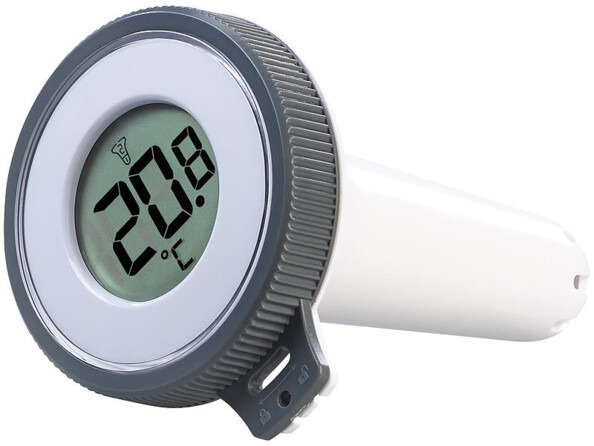 Récepteur à écran LCD sans fil avec thermomètre de piscine PT-310 Infactory.Thermomètre étanche et flottant.