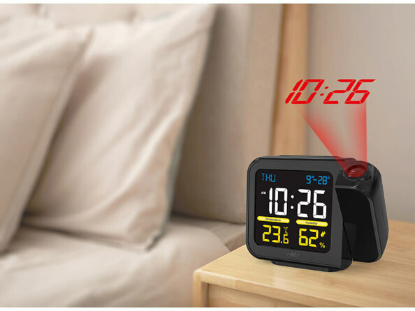 horloge à projection avec thermomètre / hygromètre