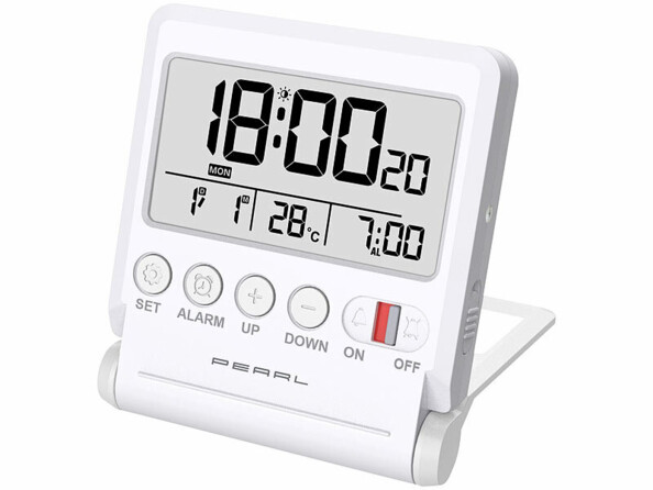 Réveil radio-piloté de voyage avec thermomètre