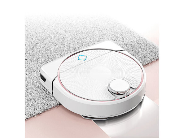 Robot aspirateur connecté PCR-9000.app Détecte automatiquement les tapis et rehausse le support à serpillière de 6 mm