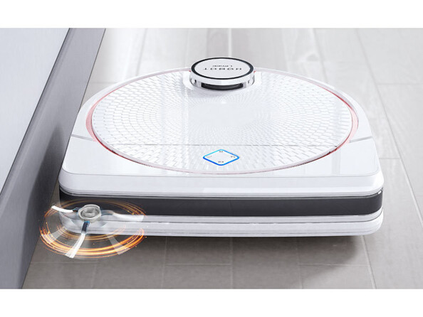 Robot aspirateur connecté PCR-9000.app brosses latérales pour nettoyage des bords, des coins et sous les meubles