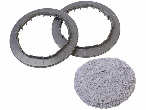 Robot lave vitres vue sur les patchs et anneaux de nettoyage