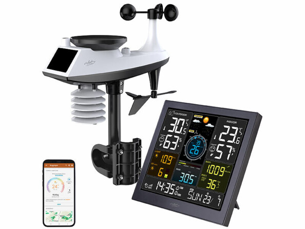 Station météo connectée avec écran couleur 10’’ et capteur extérieur FWS-750.app