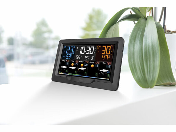 Station météo connectée FWS-900 avec capteur extérieur et écran couleur