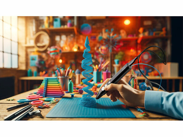 Stylo d'impression 3D compact avec 20 filaments PLA colorés