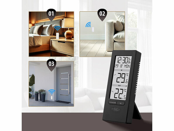 thermomètre horloge radio-pilotée capteur externe