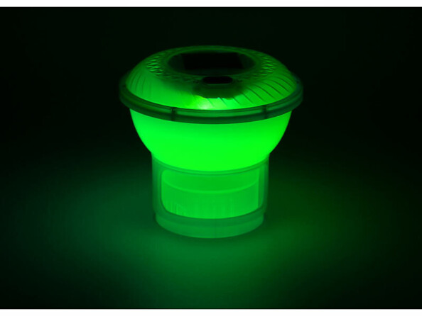 Thermomètre de piscine solaire avec doseur de chlore et LED RVB